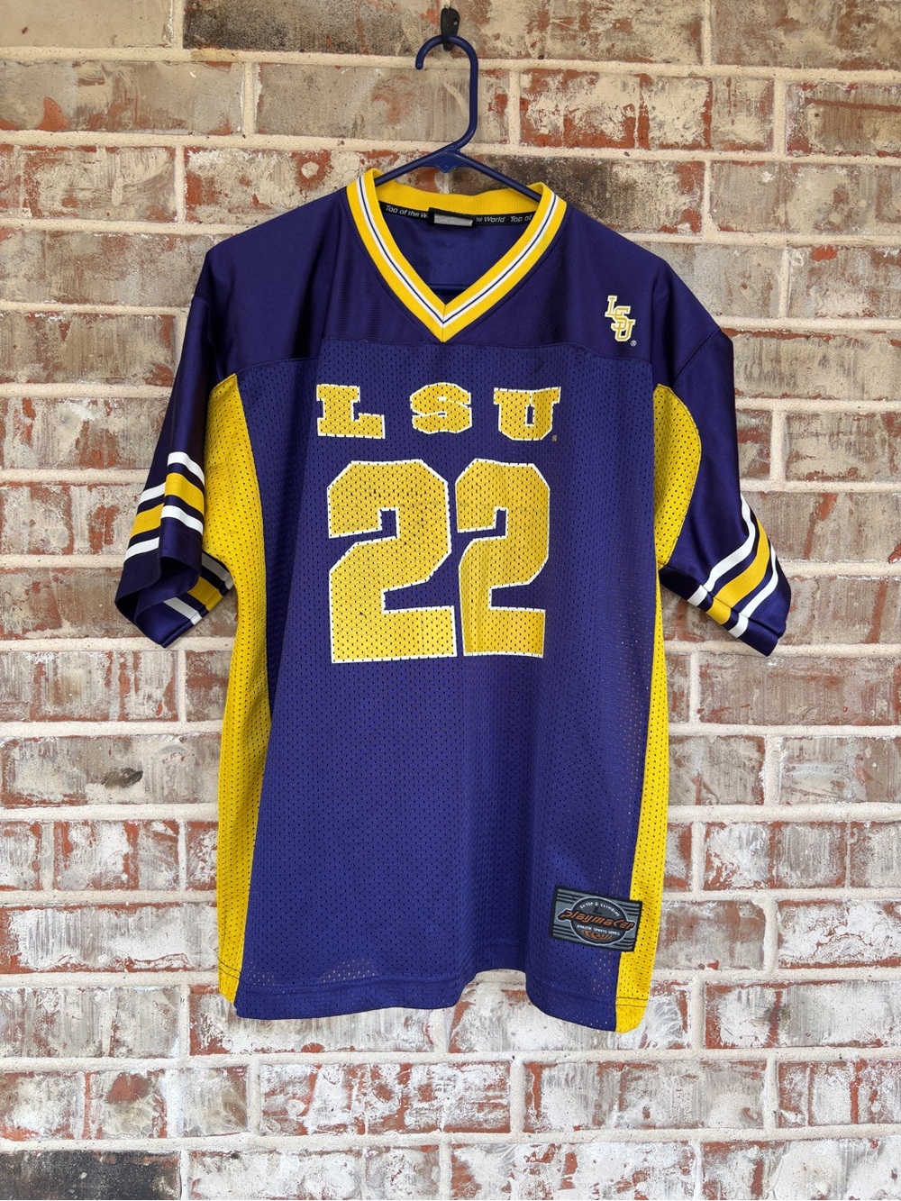 Vintage Playmaker LSU Tigers Purple & Gold Mesh Football Jersey - Number 22